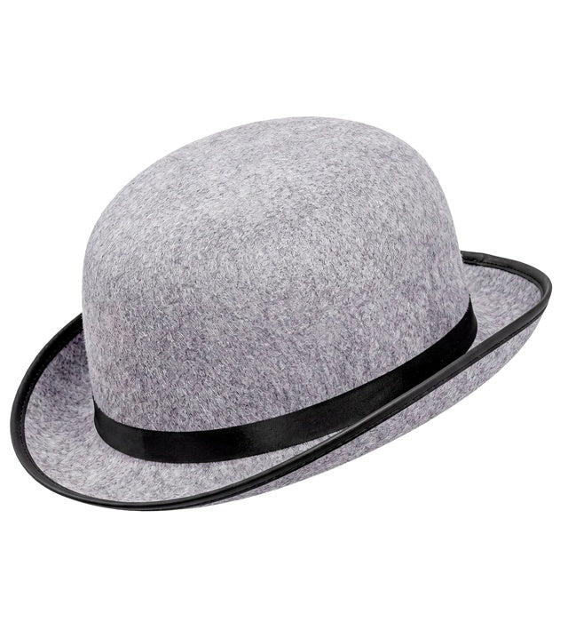 Big Grey Bowler Hat Felt