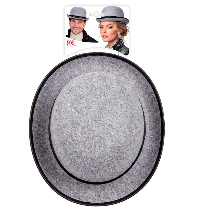 Big Grey Bowler Hat Felt