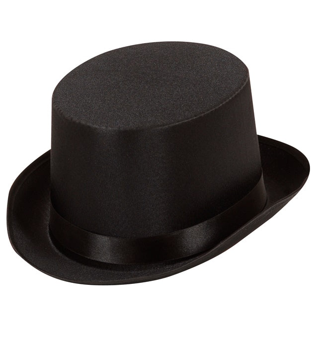Top Hat Black Satin 12 Cm