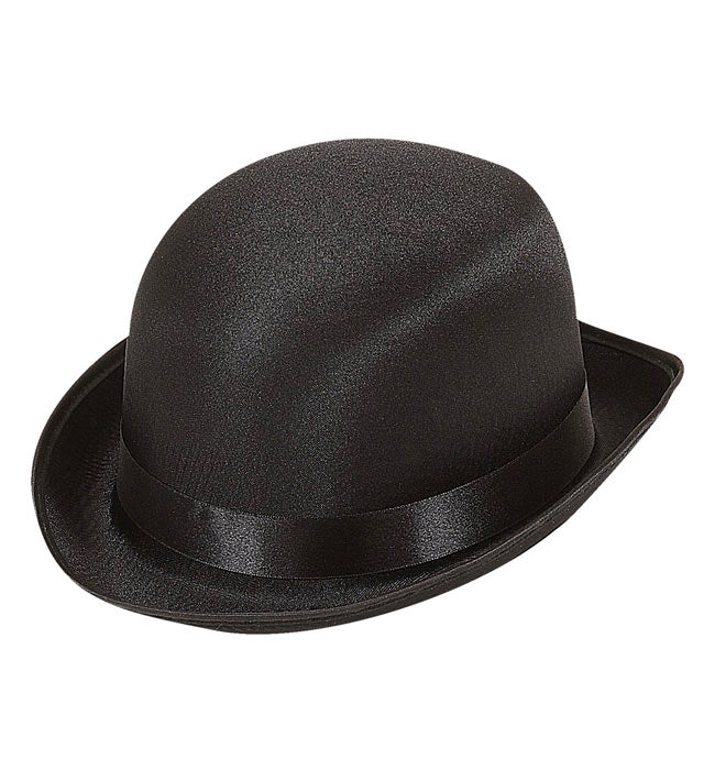 Black Satin Bowler Hats