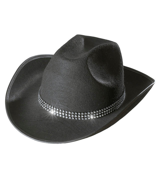 Cowboy Hats With Strass Band Felt - Black