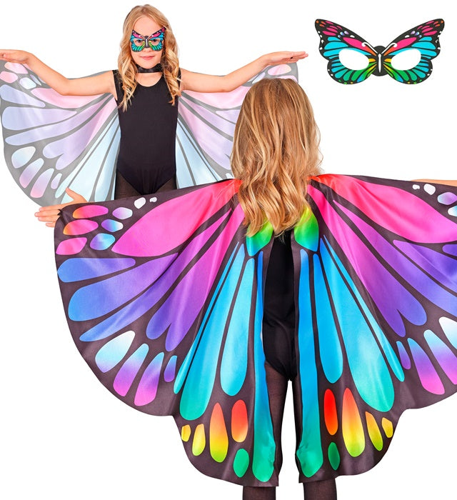 Purple/Pink Butterfly Wings & Eyemask  Wings 100X70 Cm  