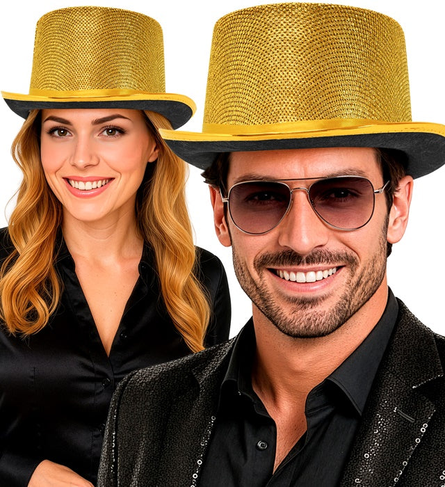 Gold Lurex Top Hat 10 Cm