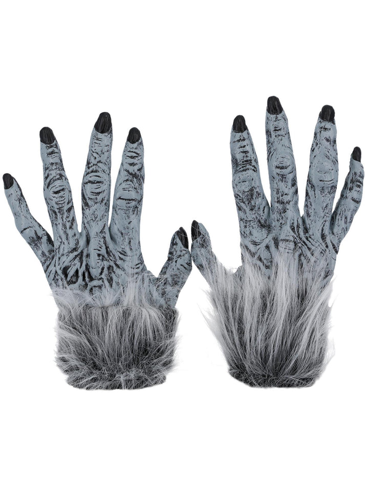 Werewolf Furry Hands Grey Adult Costume Accessory 2