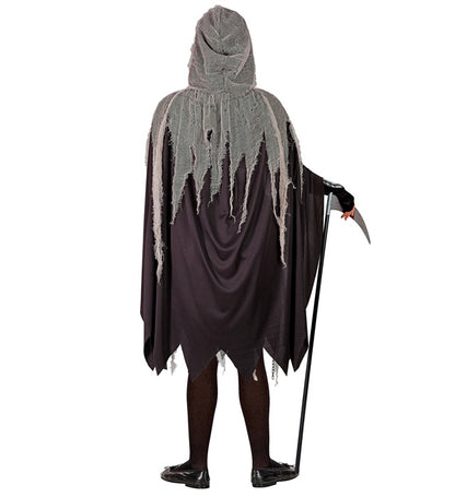 Grim Reaper  Bones Dress, Tights & Gloves, Hooded Cape, Chains  