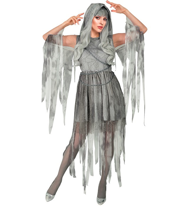Chained Ghostly Spirit  Hooded Dress, Chain 