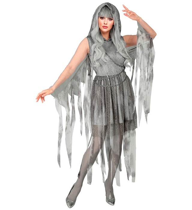 Chained Ghostly Spirit  Hooded Dress, Chain 
