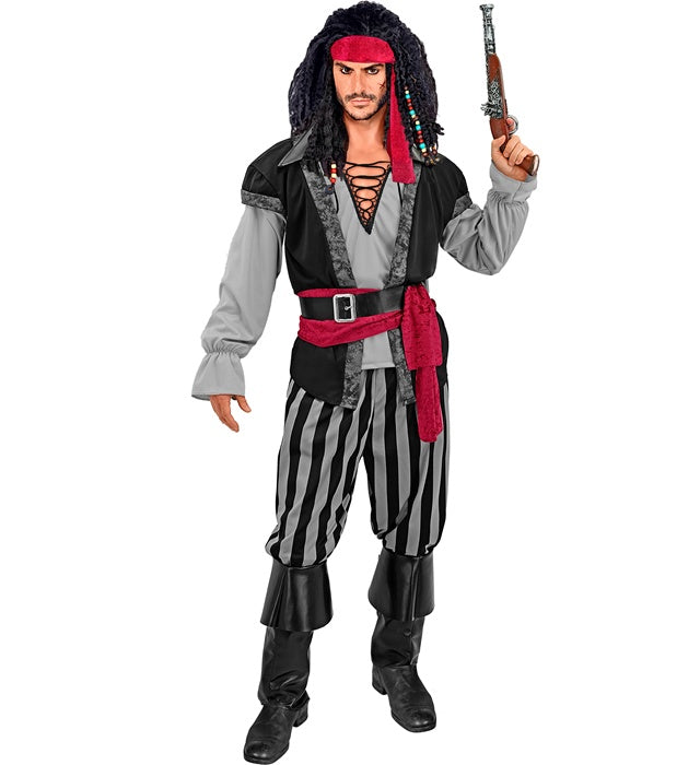 Pirate  Shirt With Vest, Pants, Sash, Belt, Headband, Boot Covers 