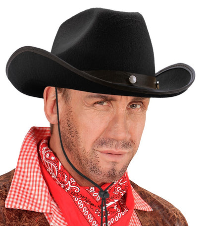 Cowboy Hat With Bolts Felt - Balck Color