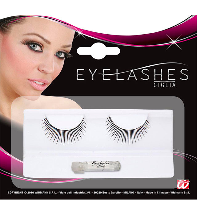 Mixed Short & Long Spikes Black Eyelashes With Glue Tube