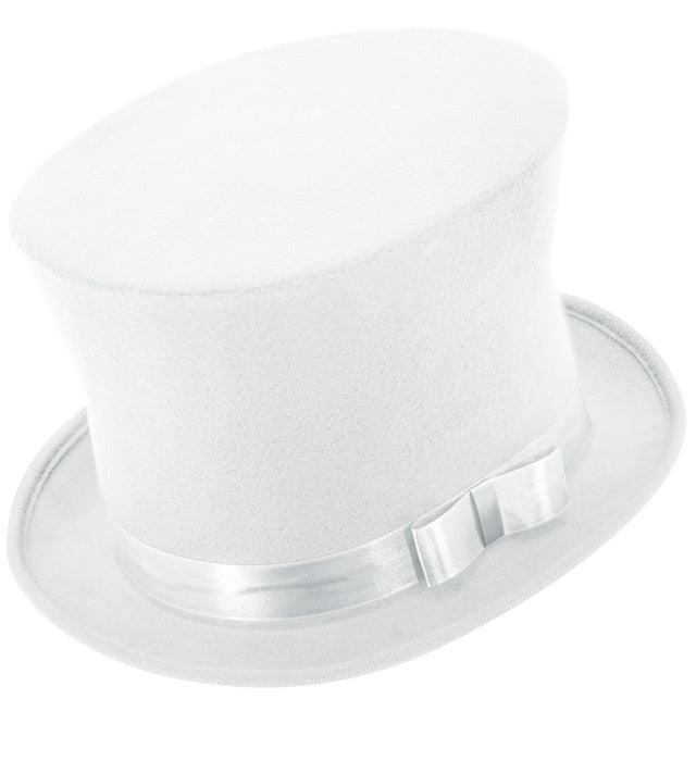 Top Hat White Wool Touch Felt 16 Cm