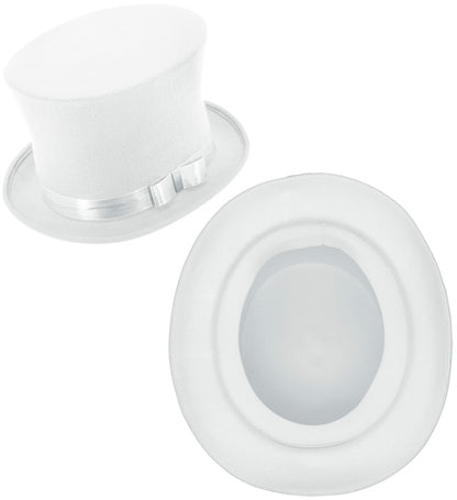 Top Hat White Wool Touch Felt 16 Cm