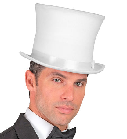 Top Hat White Wool Touch Felt 16 Cm