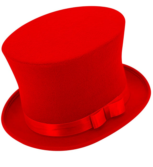 Top Hat Red Wool Touch Felt 16 Cm