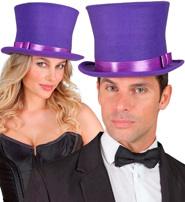 Top Hat Purple Wool Touch Felt 16 Cm