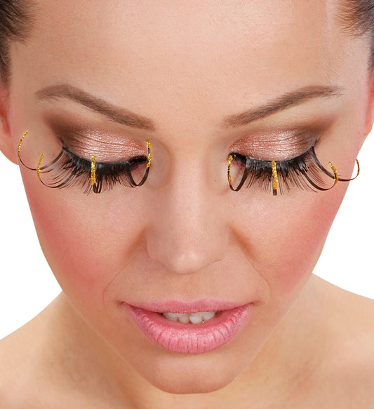 Maxi Spikes With Gold  Tips Black Eyelashes With Glue Tube