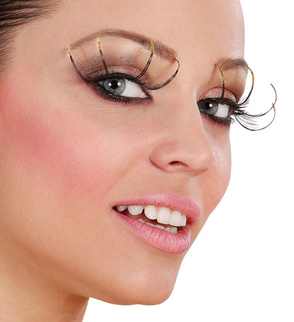 Maxi Spikes With Gold  Tips Black Eyelashes With Glue Tube