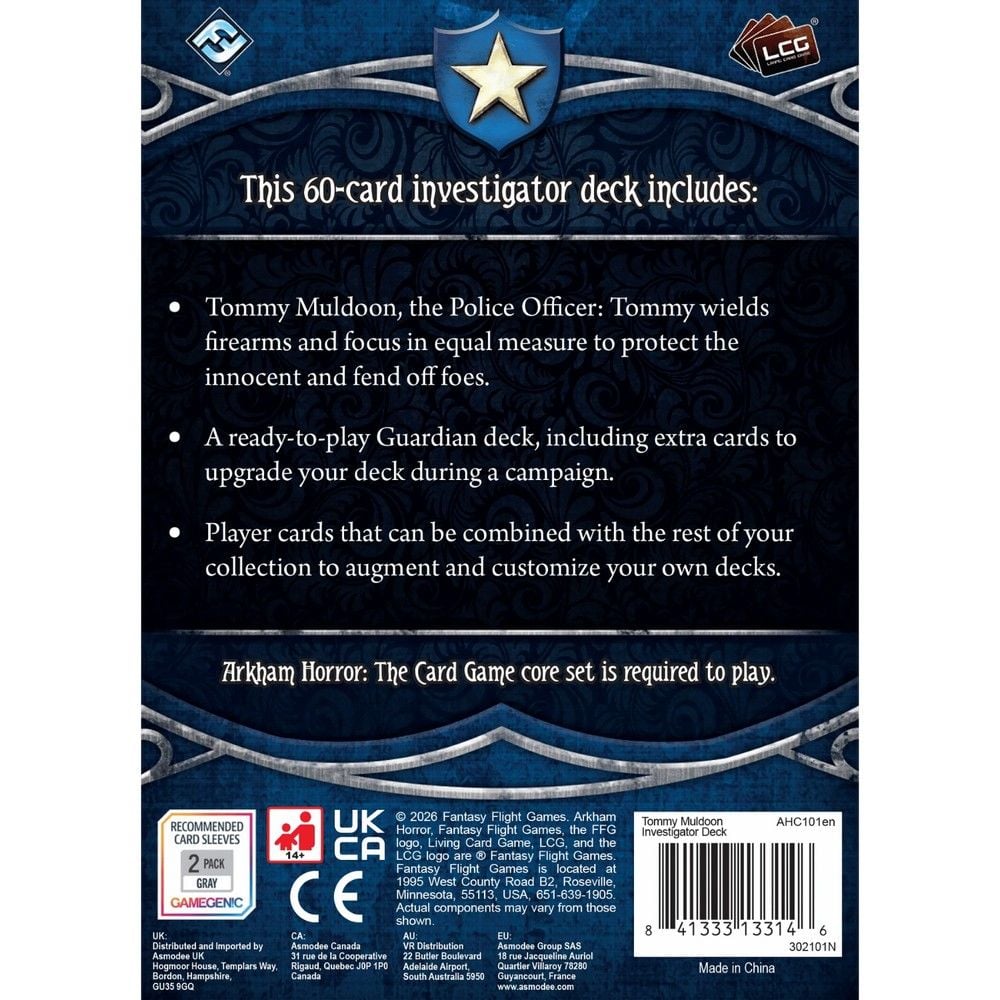Arkham Horror The Card Game Tommy Muldoon Investigator Deck Card Game Expansion