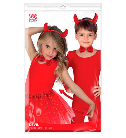 Devil Dress-Up Set  Horns, Bowtie, Tail 