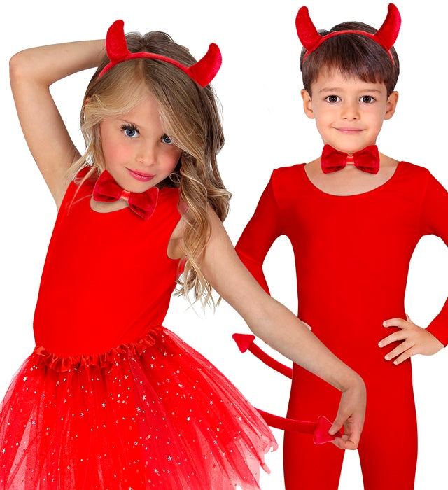 Devil Dress-Up Set  Horns, Bowtie, Tail 