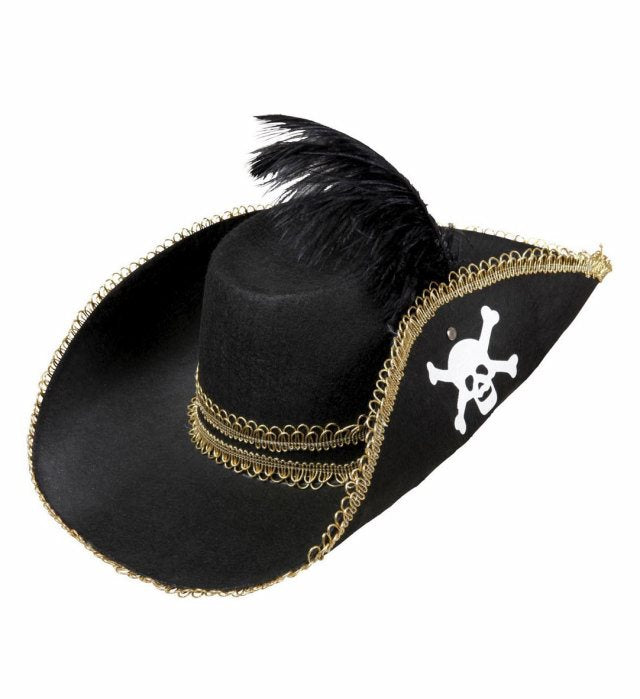 Pirate Hat With Skull & Feather Felt