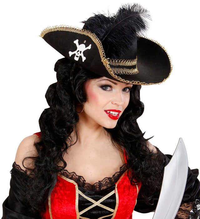 Pirate Hat With Skull & Feather Felt