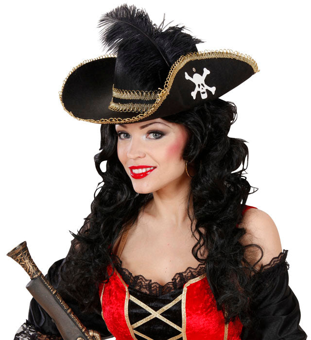 Pirate Hat With Skull & Feather Felt