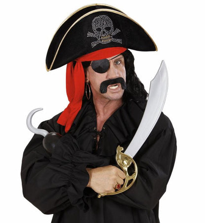 Pirate Hat With Studded Skull & Bandana Velvet