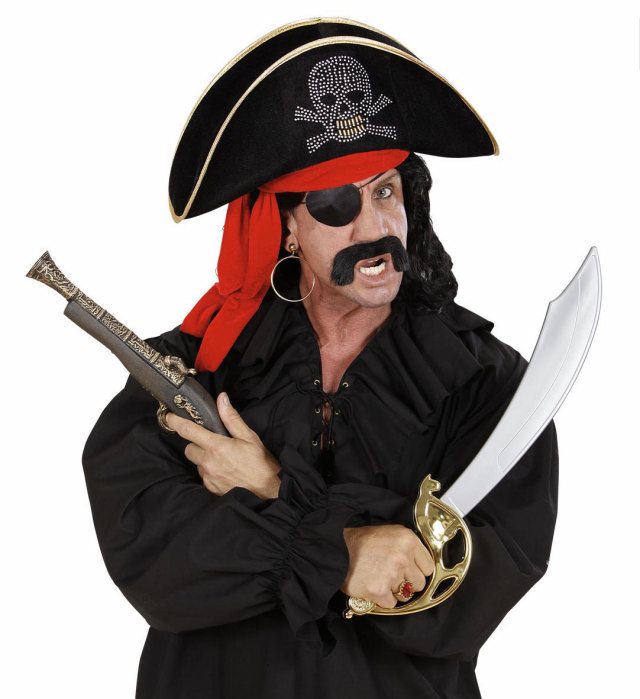 Pirate Hat With Studded Skull & Bandana Velvet