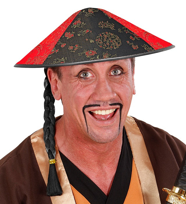 Satin Chinese Hat With Plait