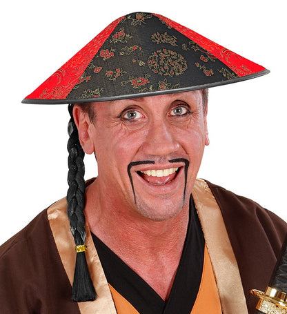 Satin Chinese Hat With Plait