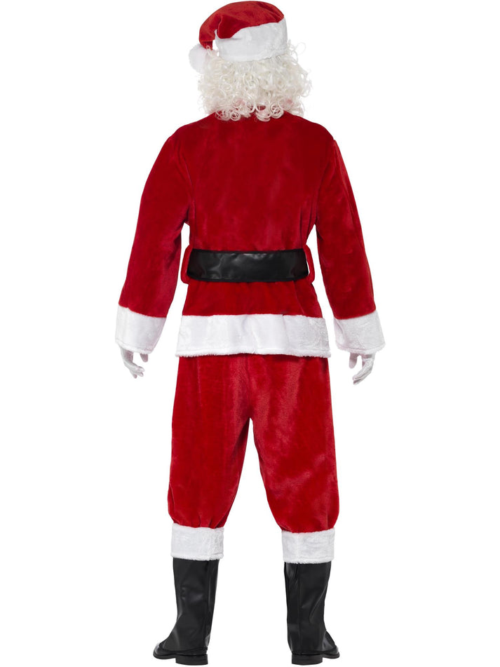 Deluxe Santa Costume Adult Red with Jacket Trousers Hat Belt Gloves and Boot Covers
