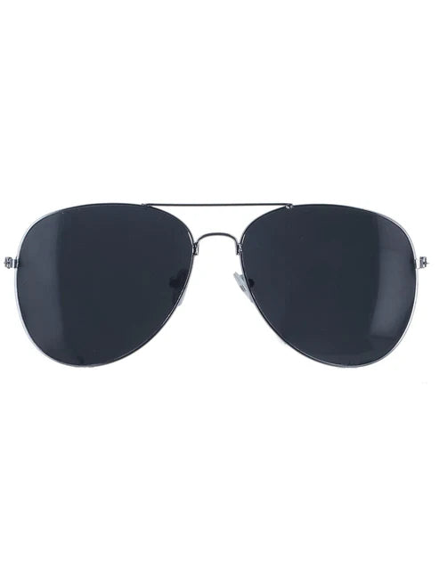 Aviator Specs Adult Silver Armed Forces Glasses Costume Accessory