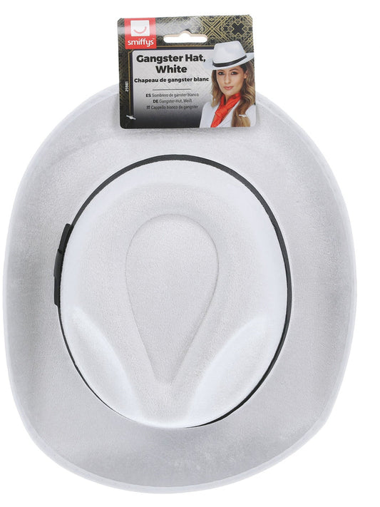 Gangster Hat White with Black Band Adult Costume Accessory 2