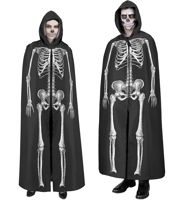 Skeleton Hooded Cape 145 Cm 