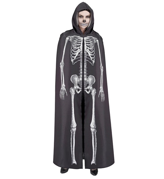 Skeleton Hooded Cape 145 Cm 