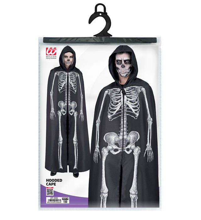 Skeleton Hooded Cape 145 Cm 