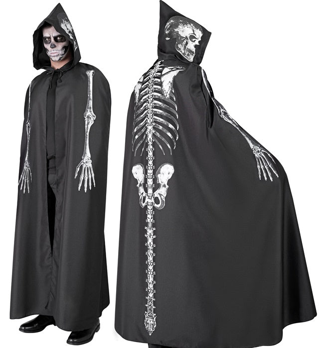 Skeleton Hooded Cape 150 Cm 