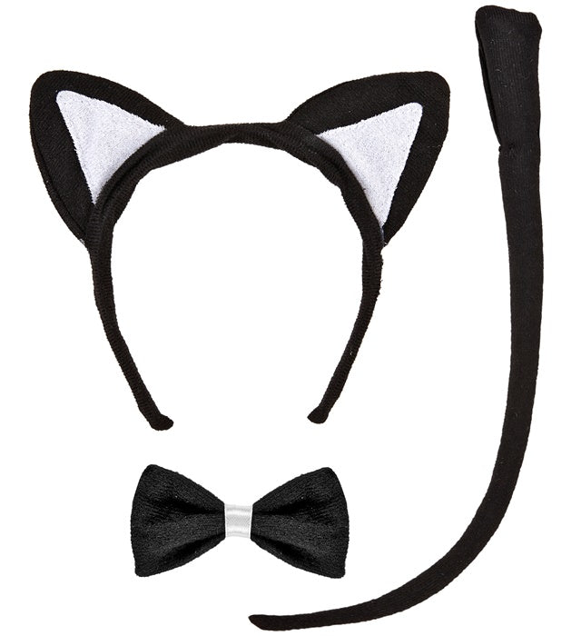 Cat Dress-Up Set  Ears, Bowtie, Tail 