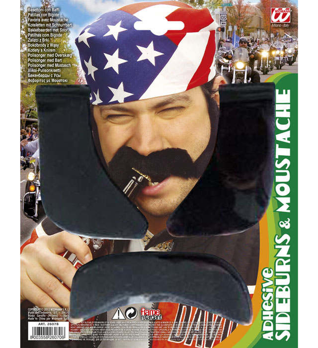 Adhesive Sideburns & Moustache