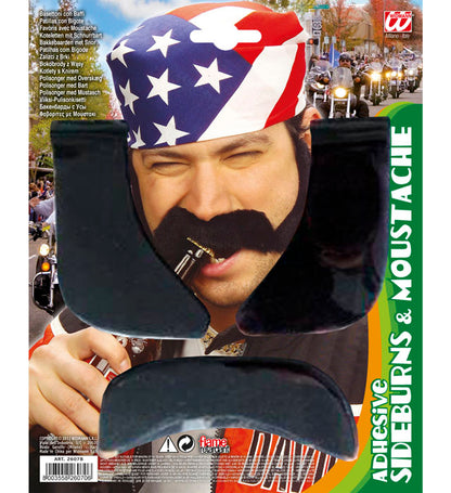 Adhesive Sideburns & Moustache