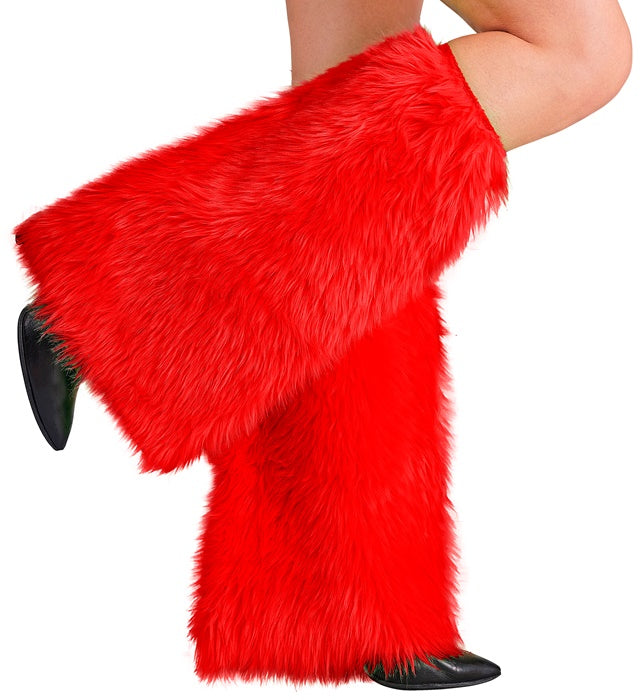 Red Plush Leg Warmers