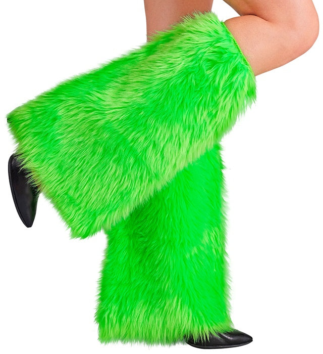 Neon Green Plush Leg Warmers
