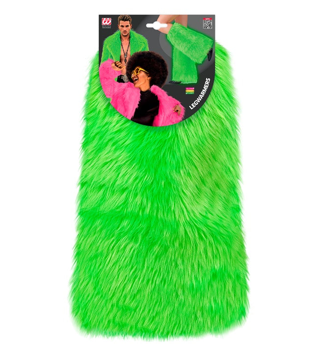 Neon Green Plush Leg Warmers