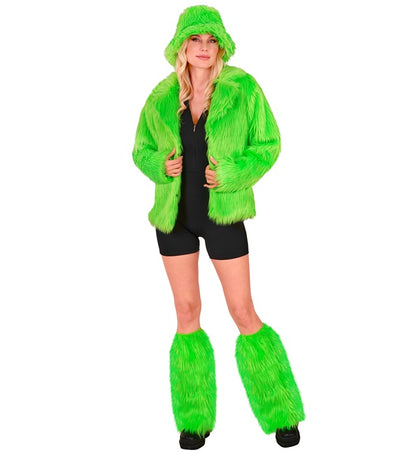 Neon Green Plush Leg Warmers