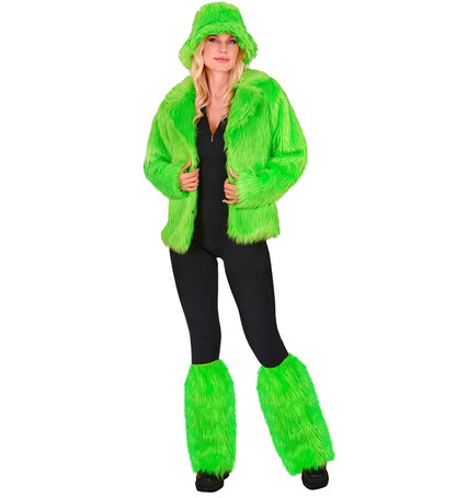Neon Green Plush Leg Warmers