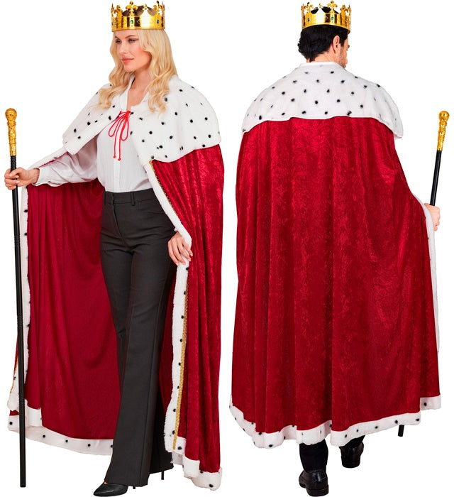 King & Queen  Cape, Crown, Collapsible Sceptre 