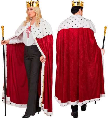 King & Queen  Cape, Crown, Collapsible Sceptre 