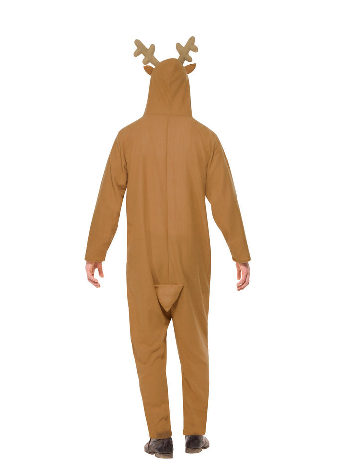 Reindeer Costume Adult Brown All In One With Hood
