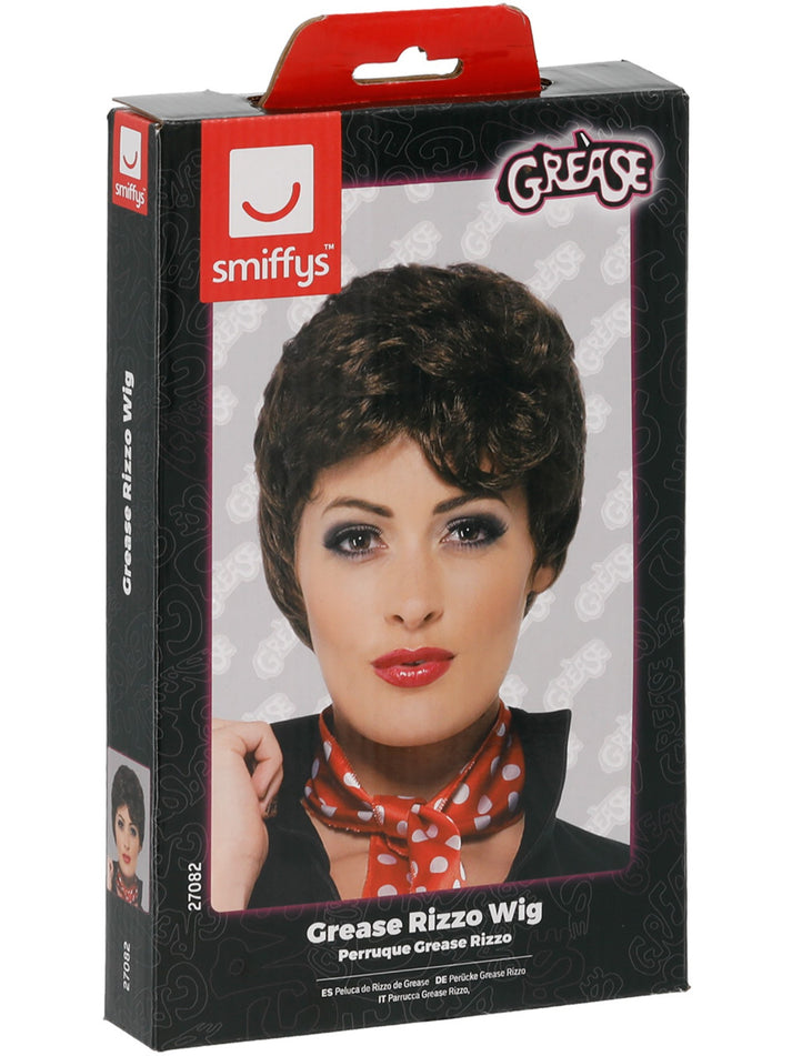 Grease Rizzo Wig Adult Short Brown Costume Hair